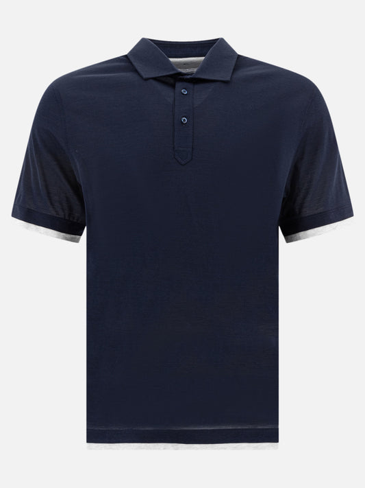 Polo shirts with buttons Solid colour  Blue - Brunello Cucinelli Men | PLP | VIETTI Online Store 
