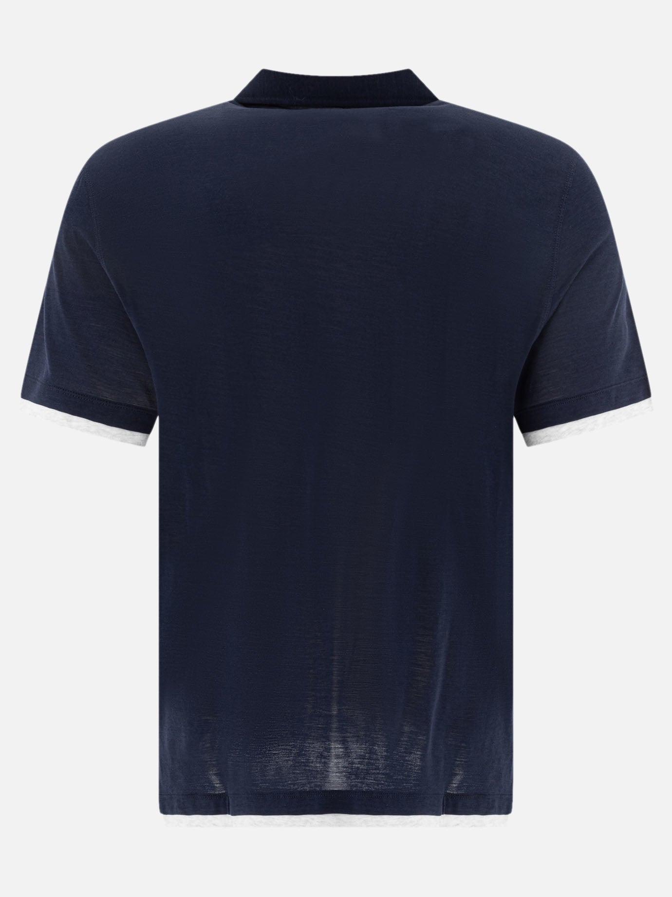 Polo shirts with buttons Solid colour  Blue - Brunello Cucinelli Men | PDP | VIETTI Online Store | thumbnail_2