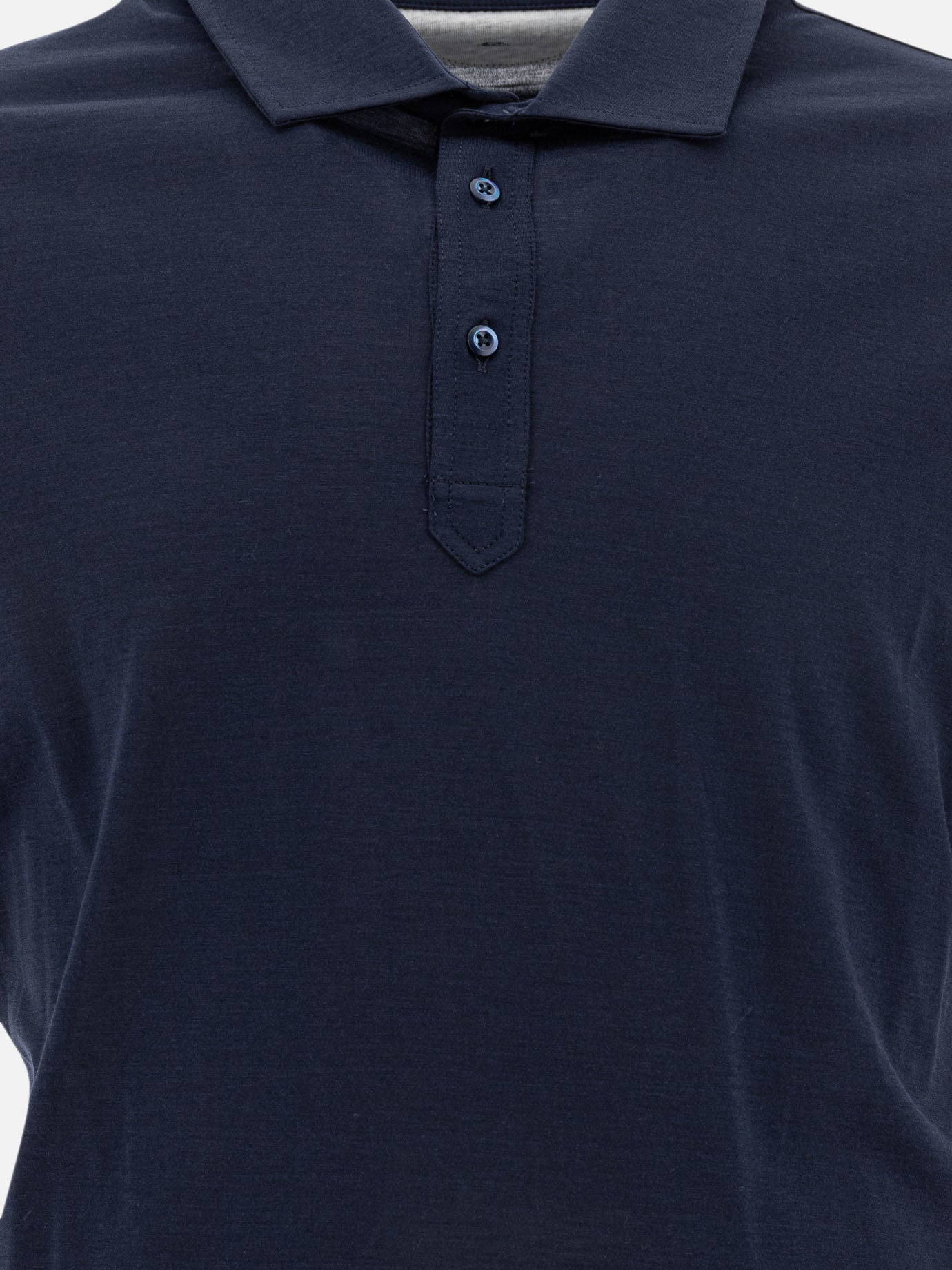 Polo shirts with buttons Solid colour  Blue - Brunello Cucinelli Men | PDP | VIETTI Online Store | thumbnail_3