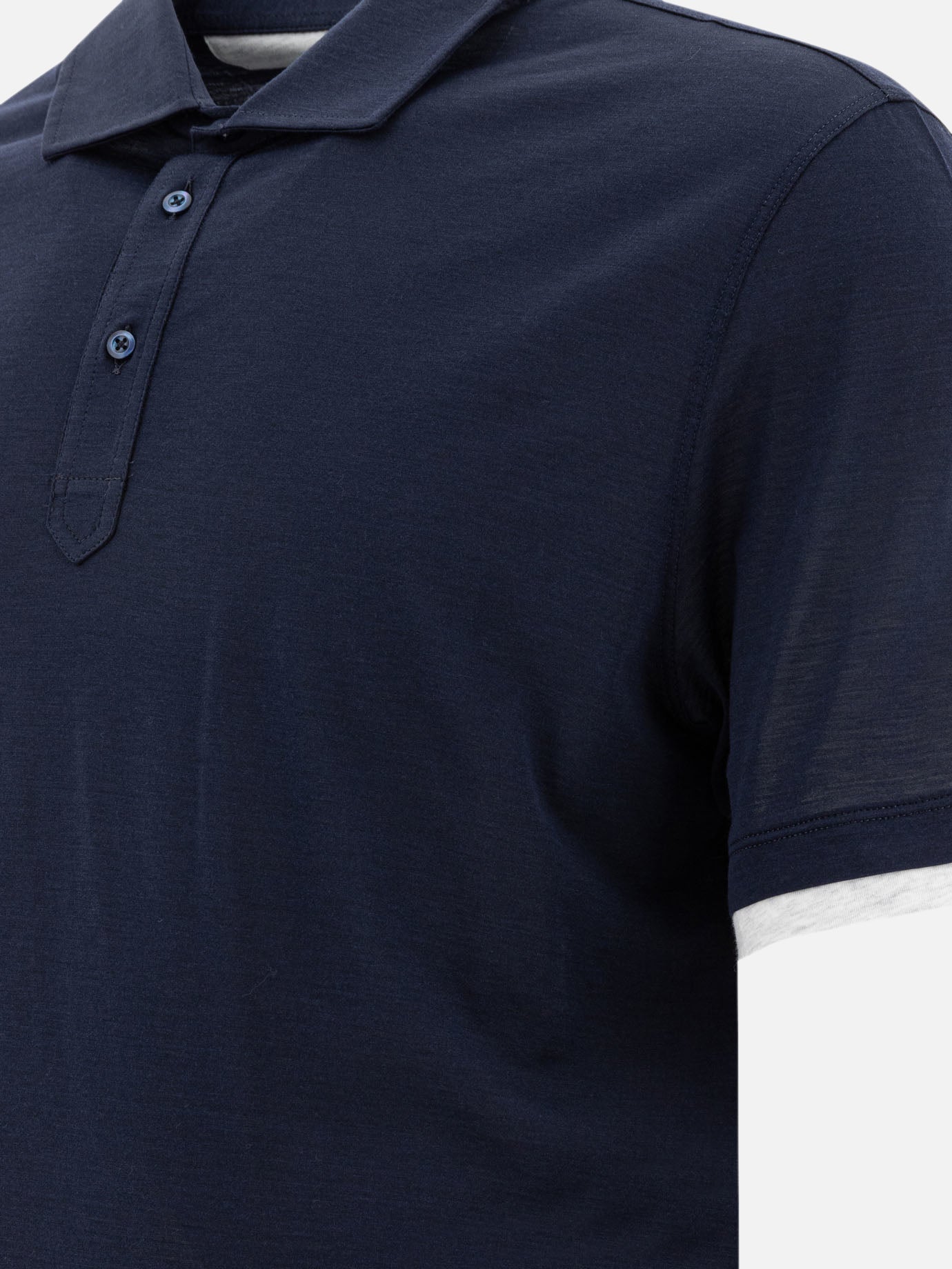 Polo shirts with buttons Solid colour  Blue - Brunello Cucinelli Men | PDP | VIETTI Online Store | thumbnail_4