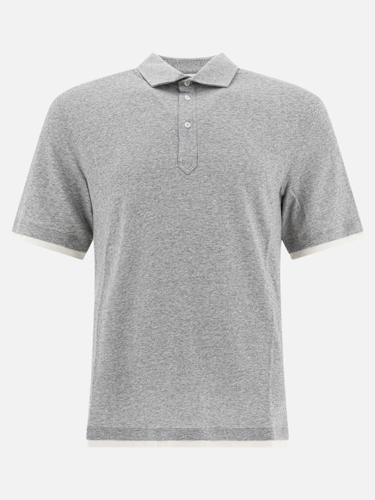 Polo shirts with buttons Solid colour  Grey - Brunello Cucinelli Men | PLP | VIETTI Online Store 
