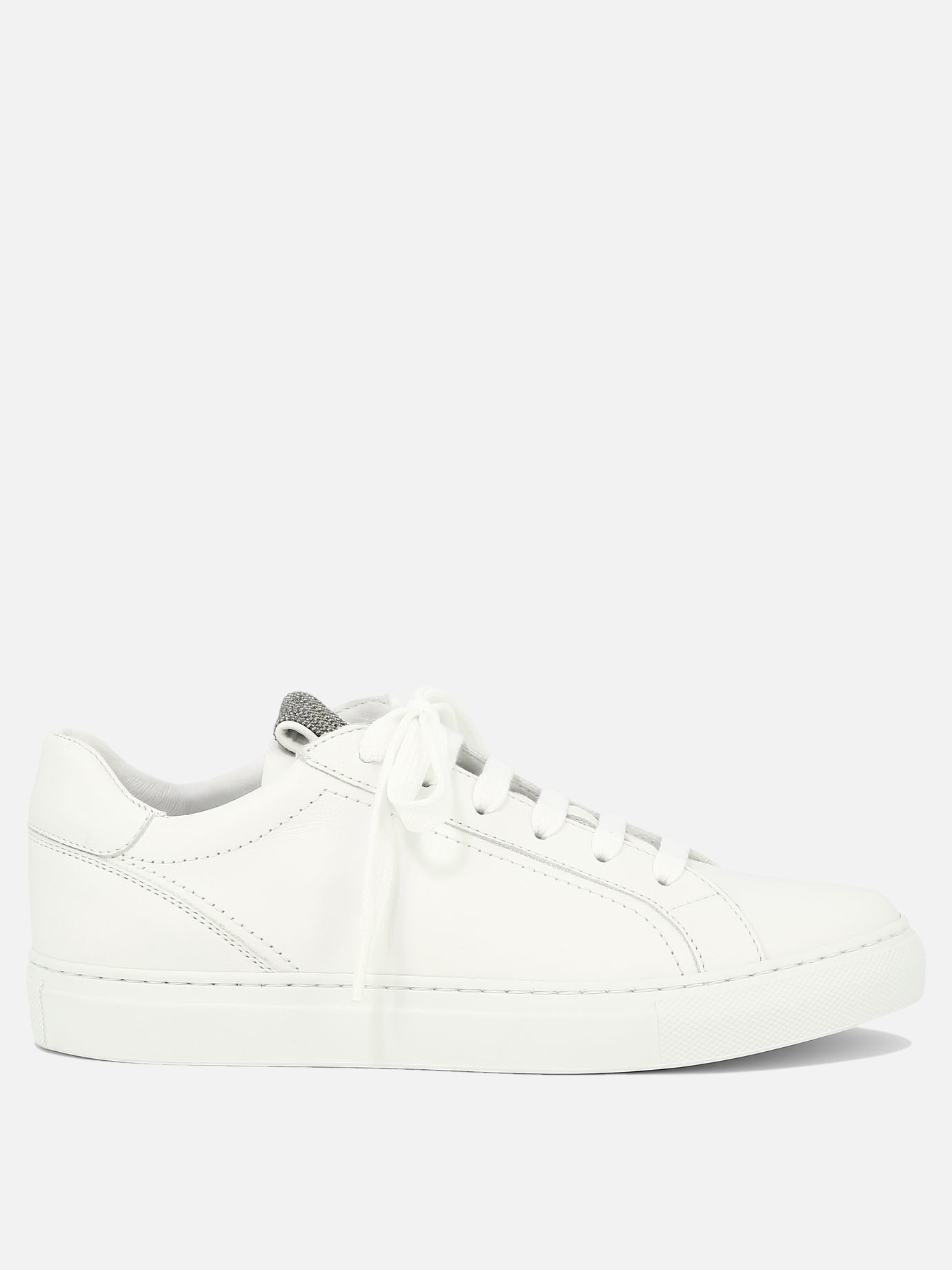 Low top sneakers 100% leather - 100% rubber  White - Brunello Cucinelli Women | PDP | VIETTI Online Store | thumbnail
