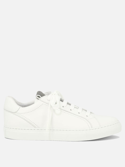 Low top sneakers 100% leather - 100% rubber  White - Brunello Cucinelli Women | PLP | VIETTI Online Store 
