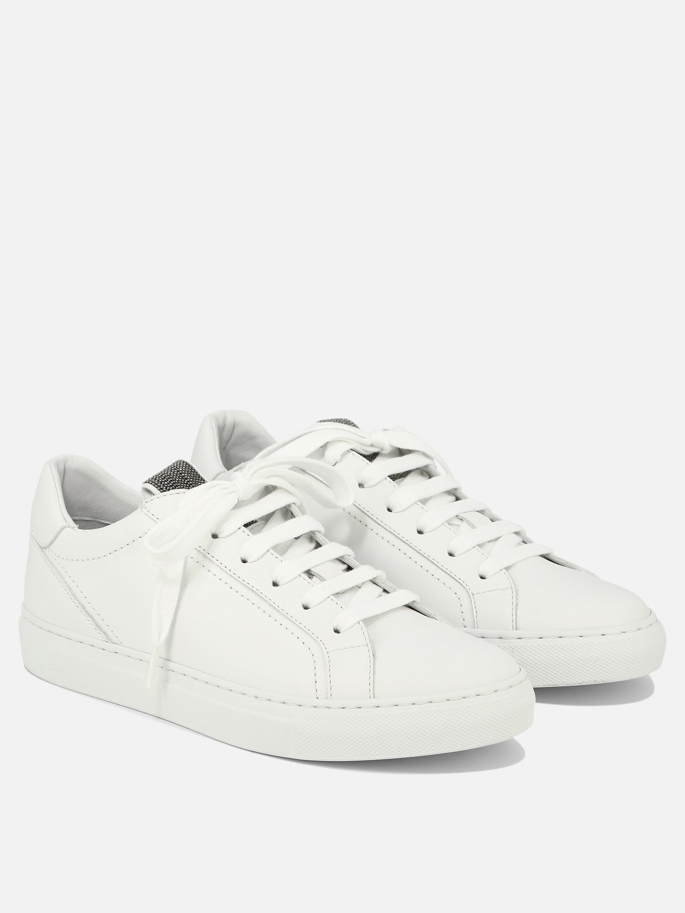 Low top sneakers 100% leather - 100% rubber  White - Brunello Cucinelli Women | PDP | VIETTI Online Store | Zoom-Modal_2

