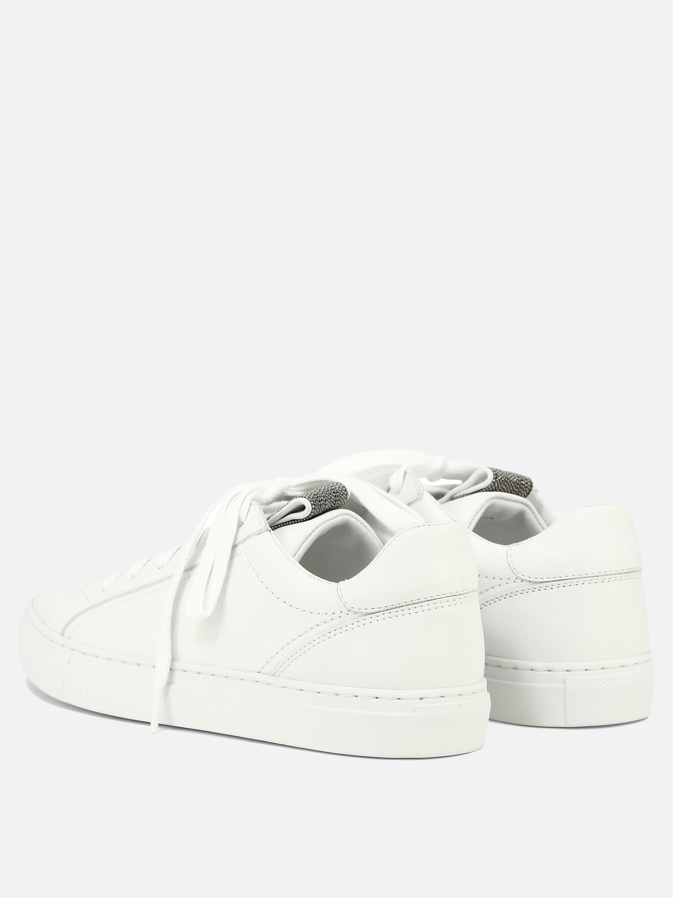 Low top sneakers 100% leather - 100% rubber  White - Brunello Cucinelli Women | PDP | VIETTI Online Store | thumbnail_4