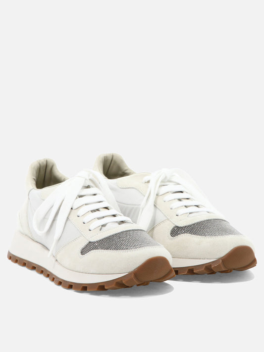 Low top sneakers 100% calf leather - 100% polyurethane  White - Brunello Cucinelli Women | PDP | VIETTI Online Store | 2
