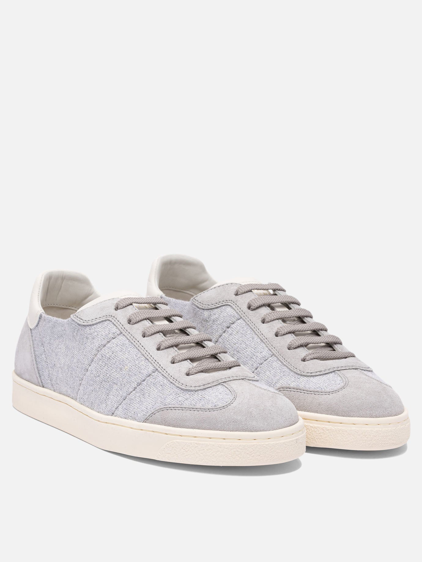 Low top sneakers 80% fabric 20% leather - 100% rubber  Grey - Brunello Cucinelli Men | PDP | VIETTI Online Store | Zoom-Modal_2
