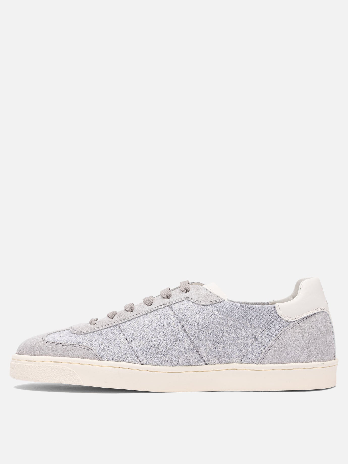 Low top sneakers 80% fabric 20% leather - 100% rubber  Grey - Brunello Cucinelli Men | PDP | VIETTI Online Store | thumbnail_3