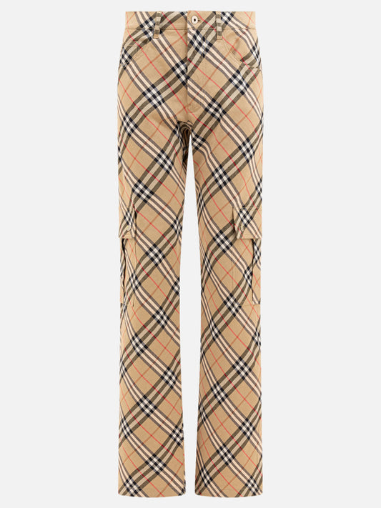 Burberry "Check" cargo trousers 18624641_06 Beige 1
