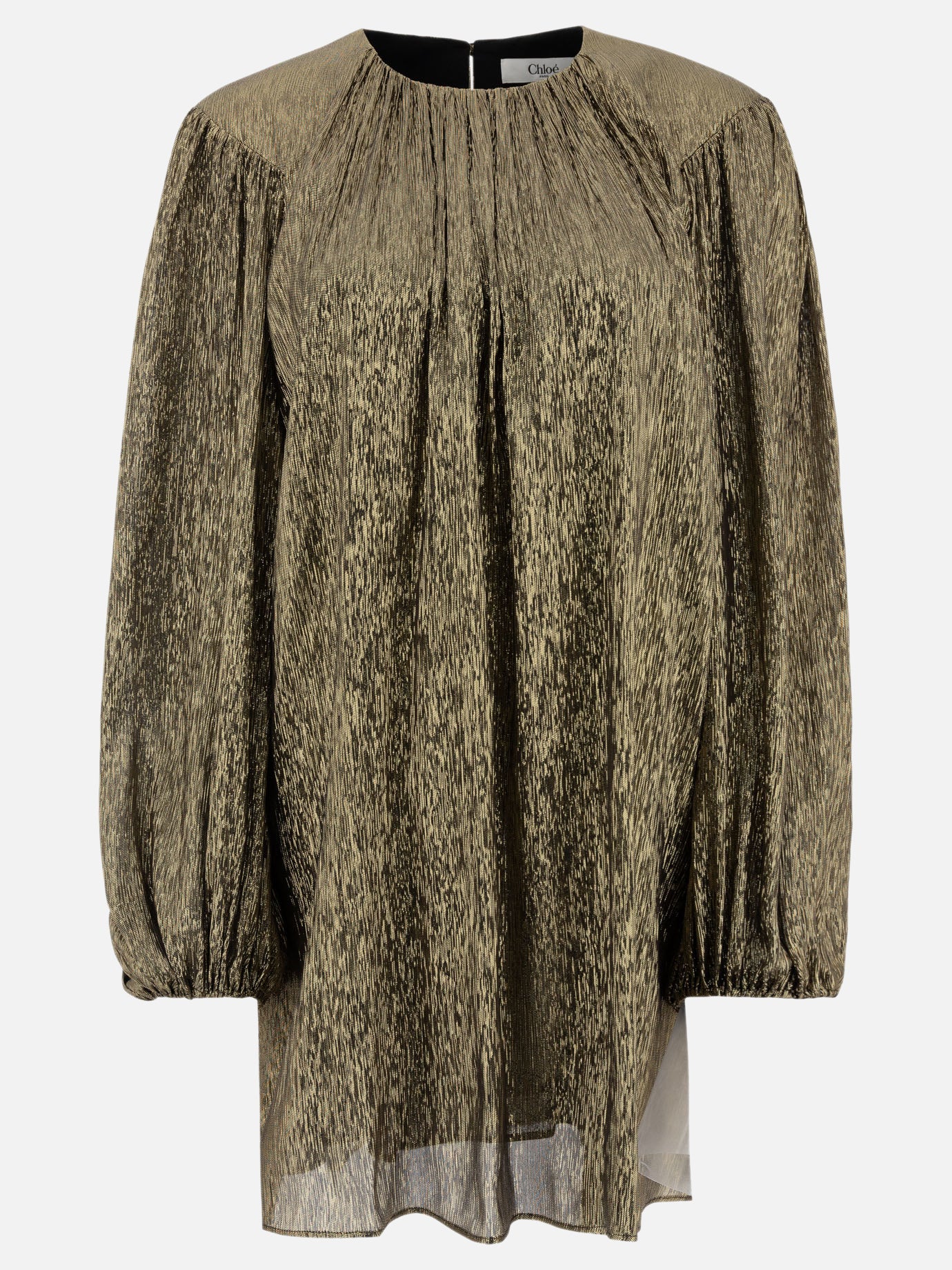 Mini dresses Solid colour  Gold - Chloé Women | PDP | VIETTI Online Store | thumbnail