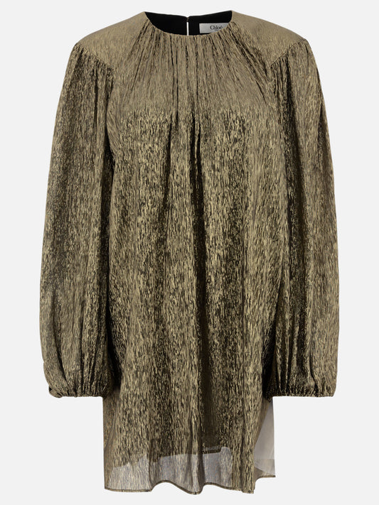 Mini dresses Solid colour  Gold - Chloé Women | PLP | VIETTI Online Store 
