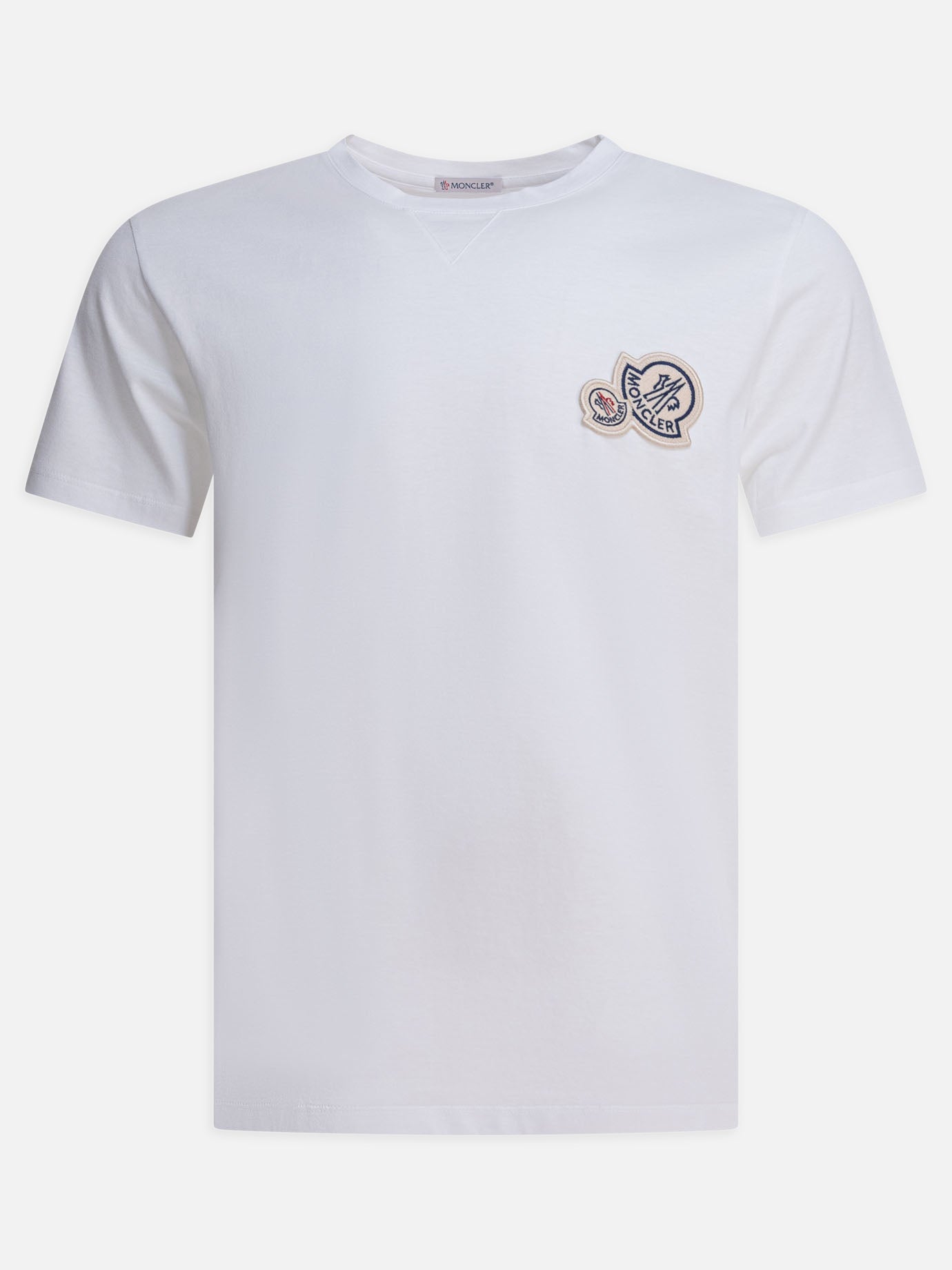 Crewneck t-shirts Logo  White - Moncler Men | PDP | VIETTI Online Store | thumbnail