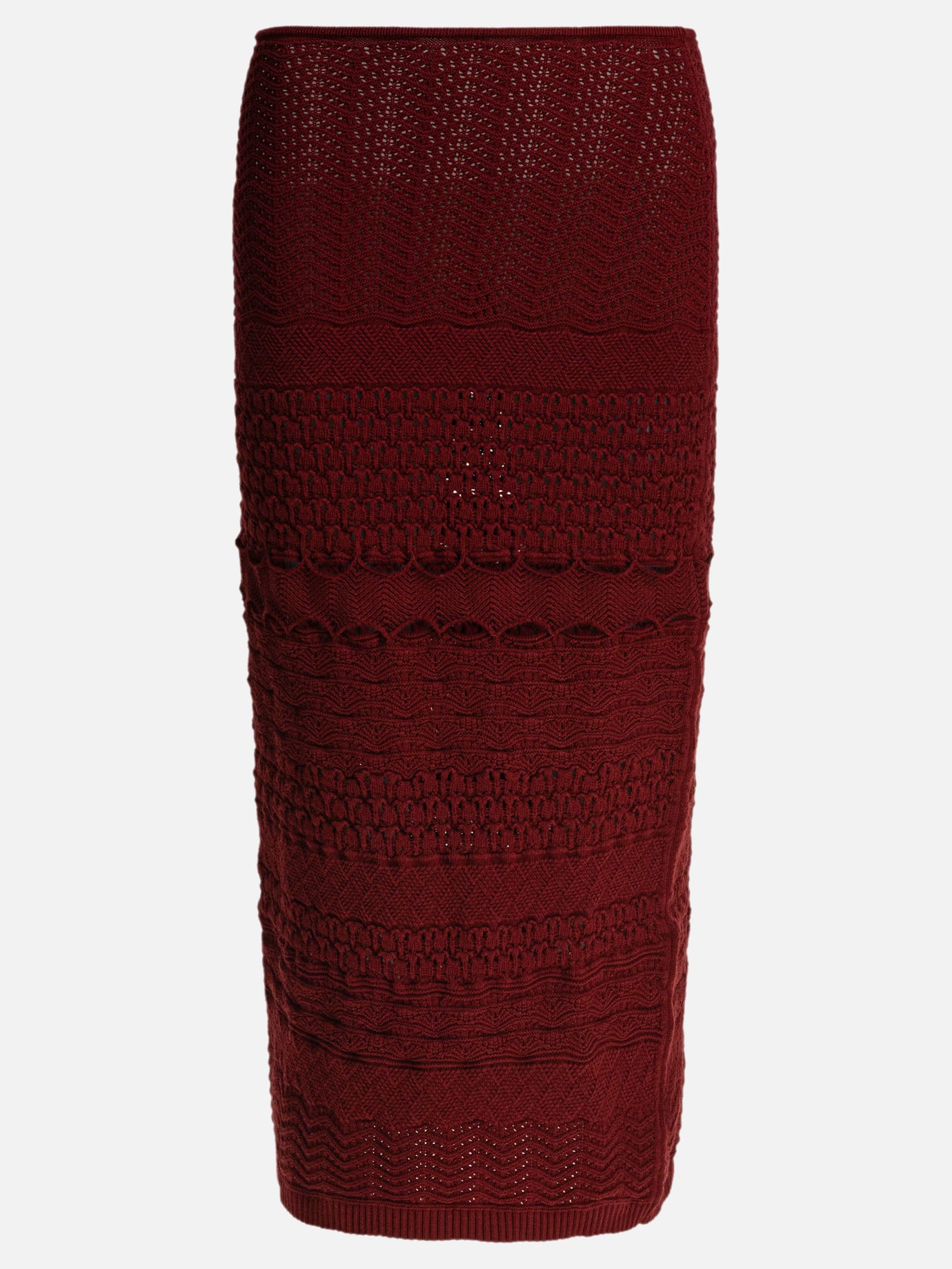 Elie Saab Cut-out knit skirt Bordeaux