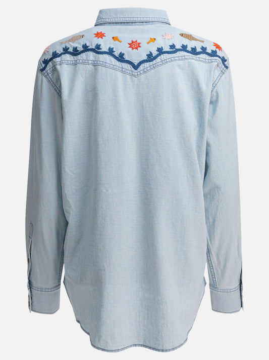 Filson Western-style embroidered shirt 13376002_XS Light blue 2