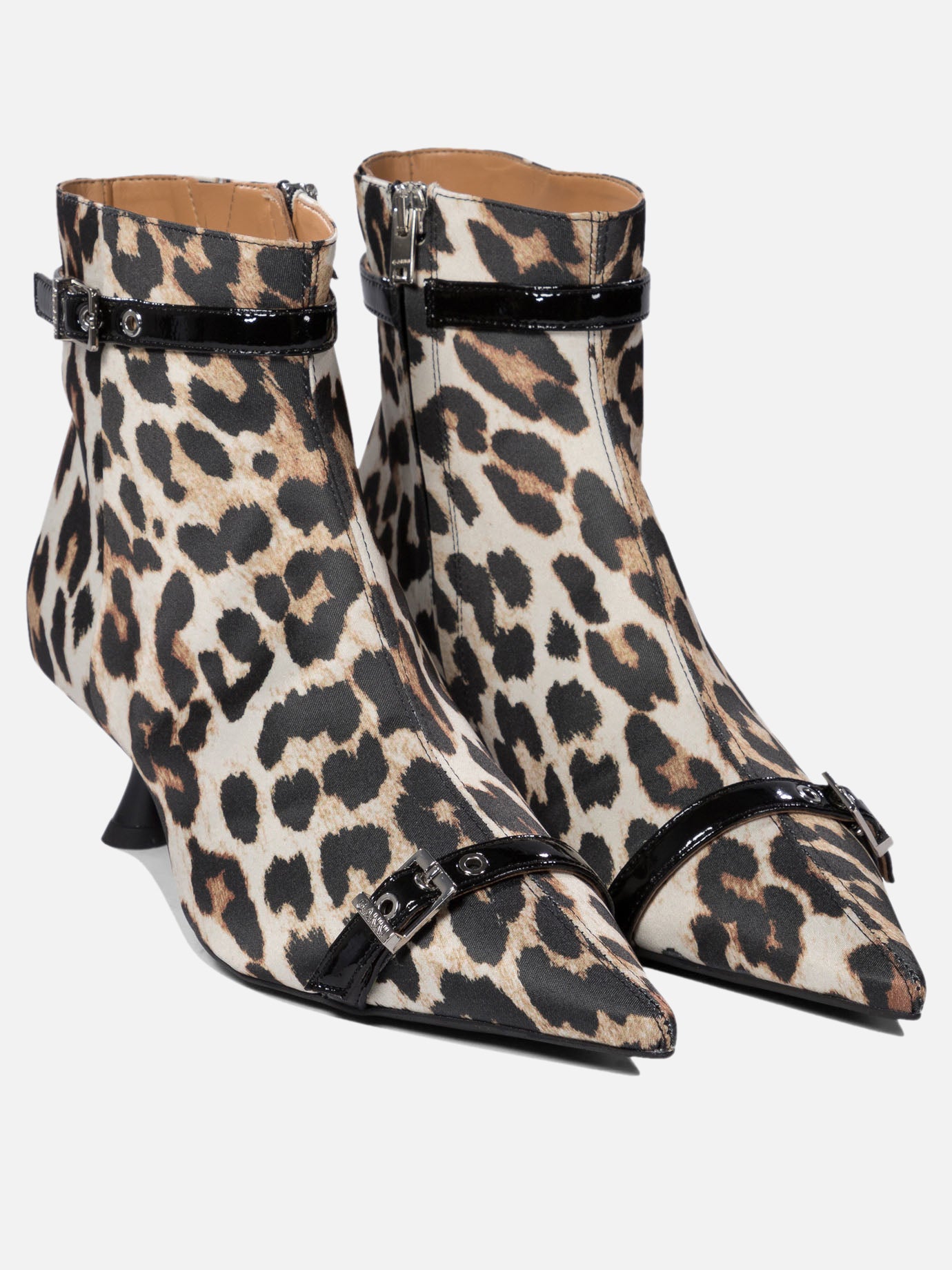 Ganni Leopard ankle boots 16863991_37 Brown thumbnail_2