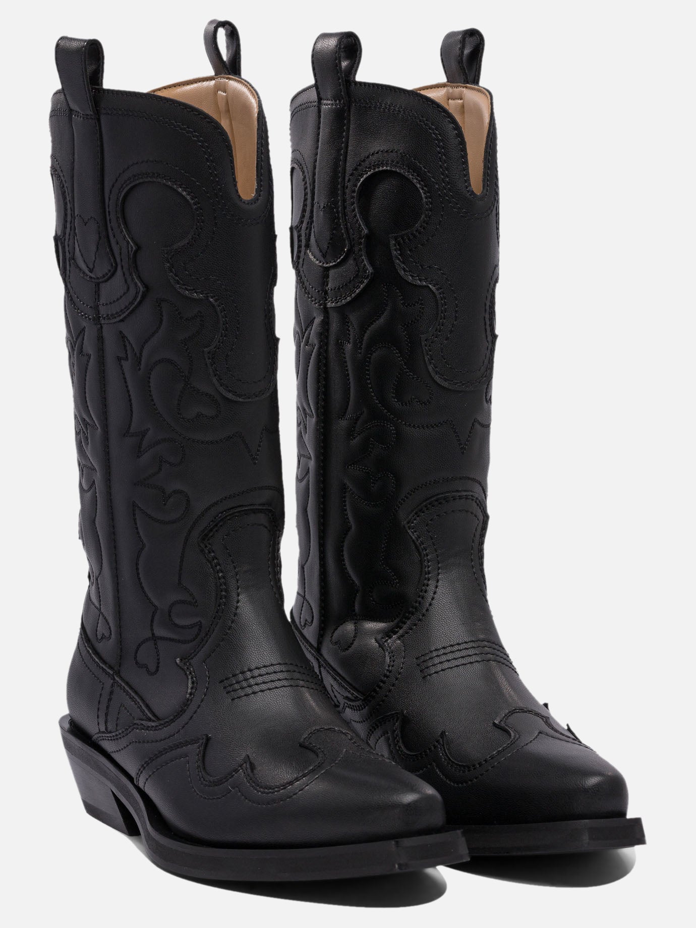 Ganni Embroidered western boots 11792879_36 Black thumbnail_2