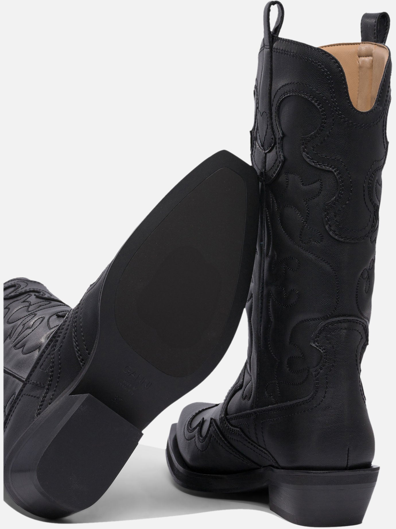 Ganni Embroidered western boots 11792879_36 Black thumbnail_5
