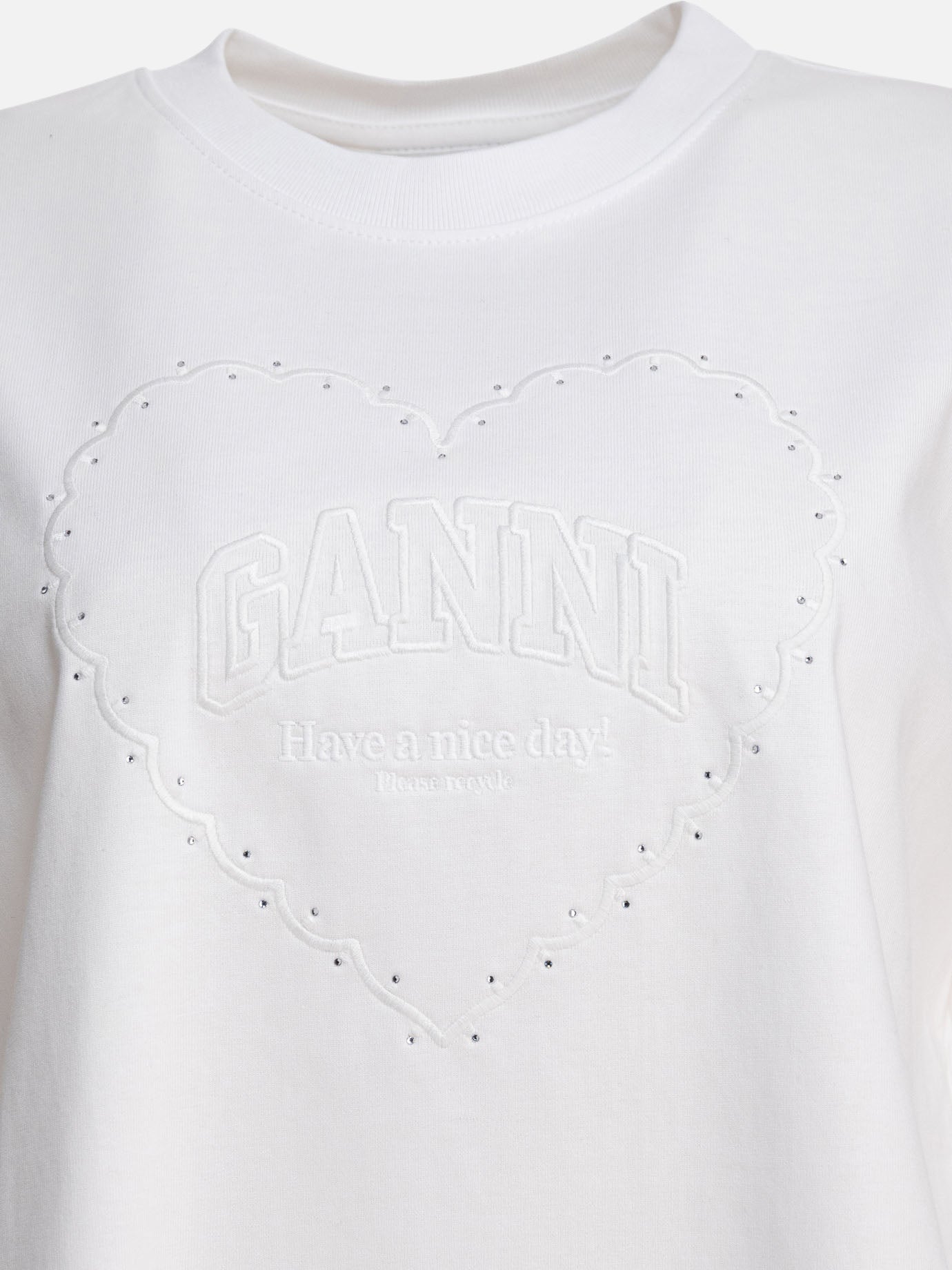 Ganni Cotton t-shirt with logo 19943362_XS White thumbnail_3