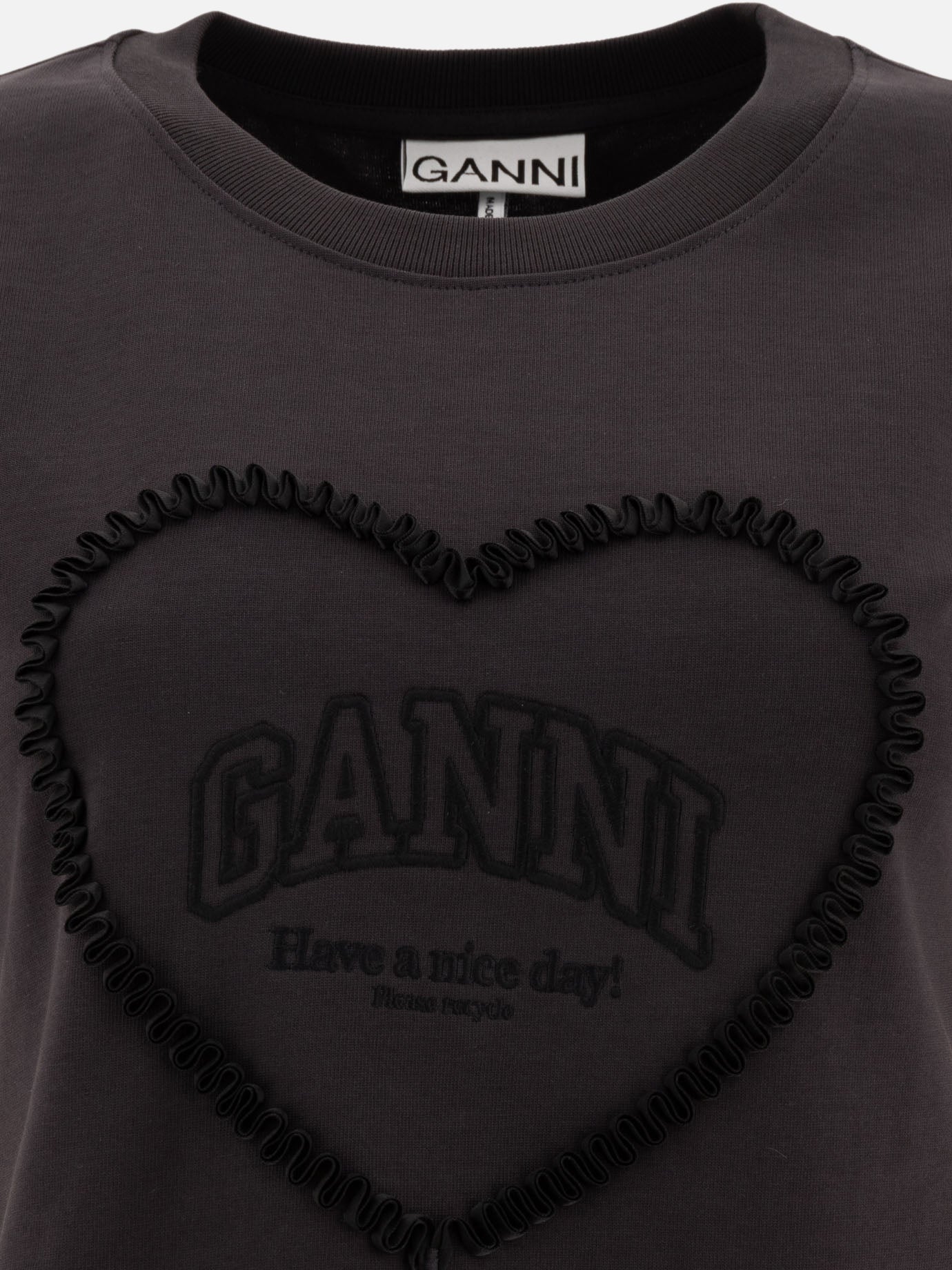 Ganni Cotton t-shirt with logo 10826693_XS Black thumbnail_3