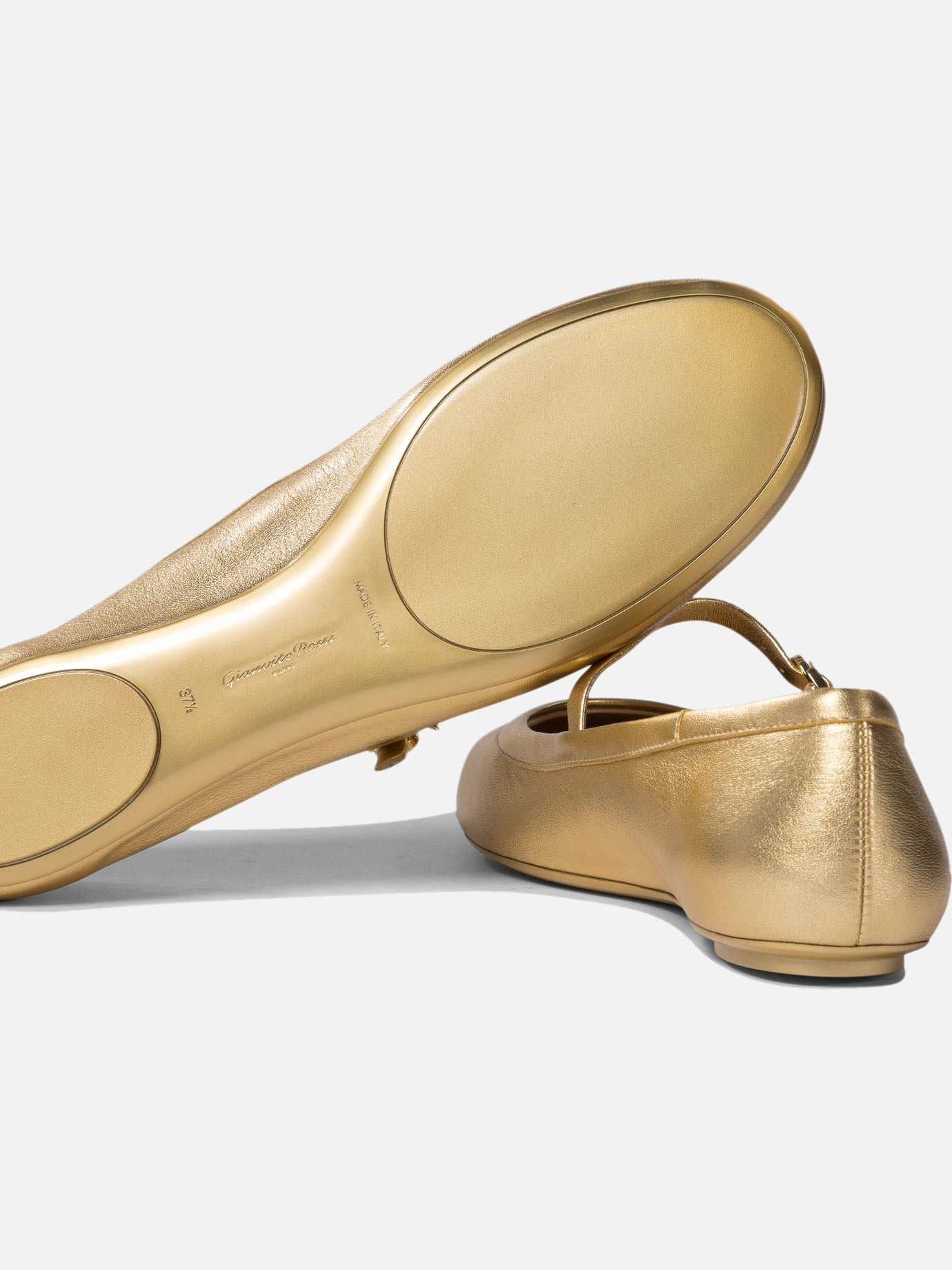 Mary Jane ballet flats 100% calf leather - 100% rubber  Gold - Gianvito Rossi Women | PDP | VIETTI Online Store | Zoom-Modal_5
