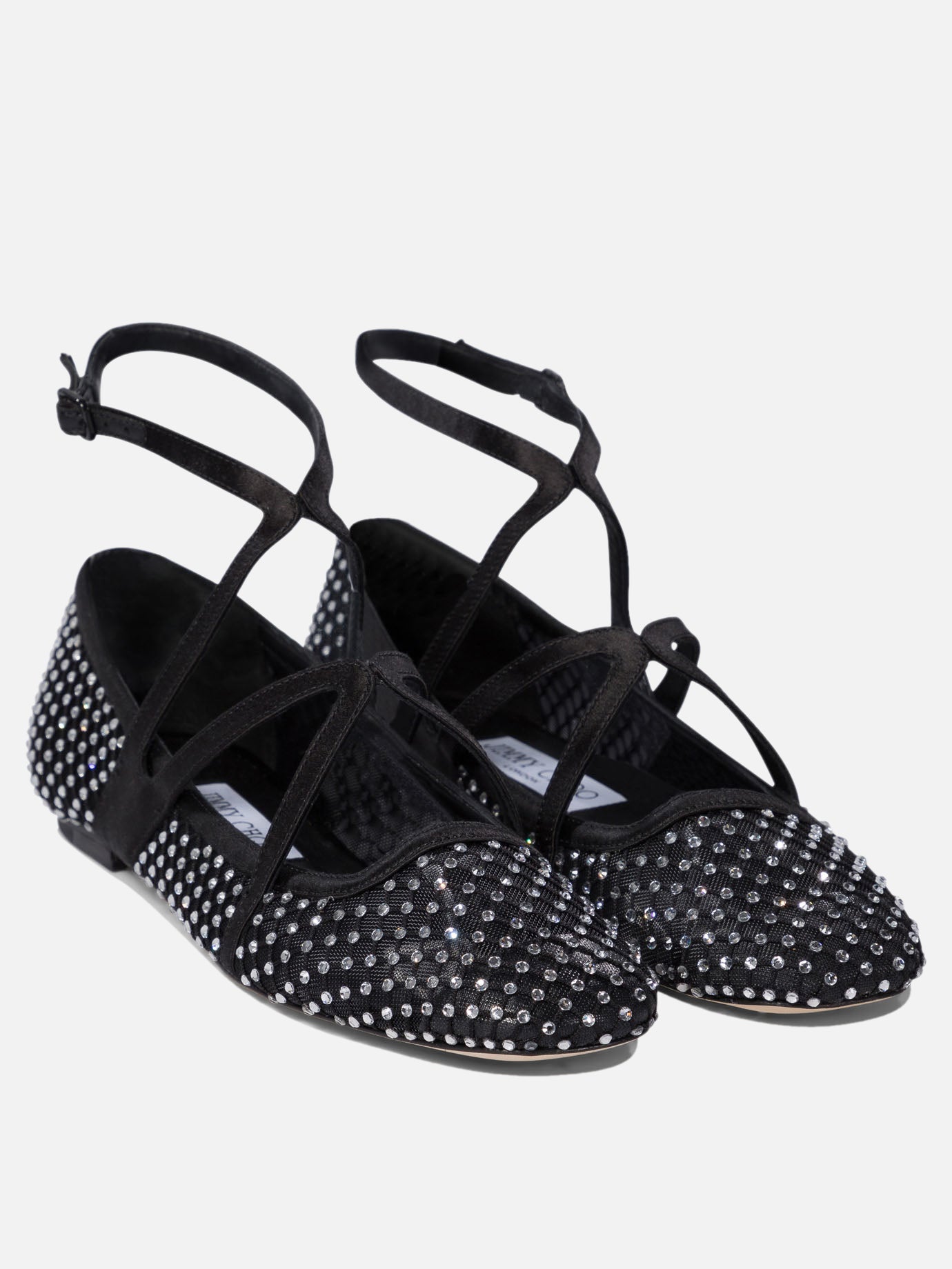 Classic ballet flats 80% polyamide 20% leather - 95% leather 5% rubber  Black - Jimmy Choo Women | PDP | VIETTI Online Store | Zoom-Modal_2
