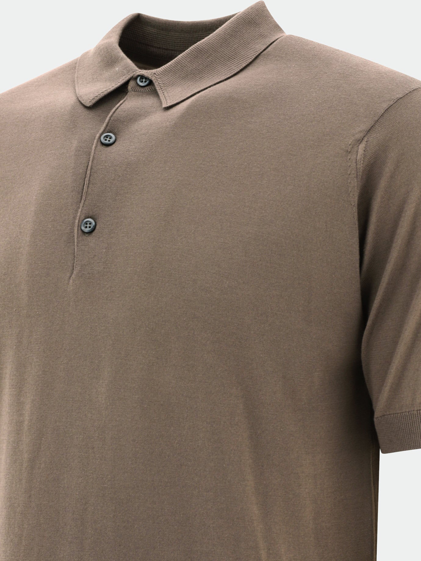 Polo shirts with buttons Solid colour  Brown - John Smedley Men | PDP | VIETTI Online Store | thumbnail_4