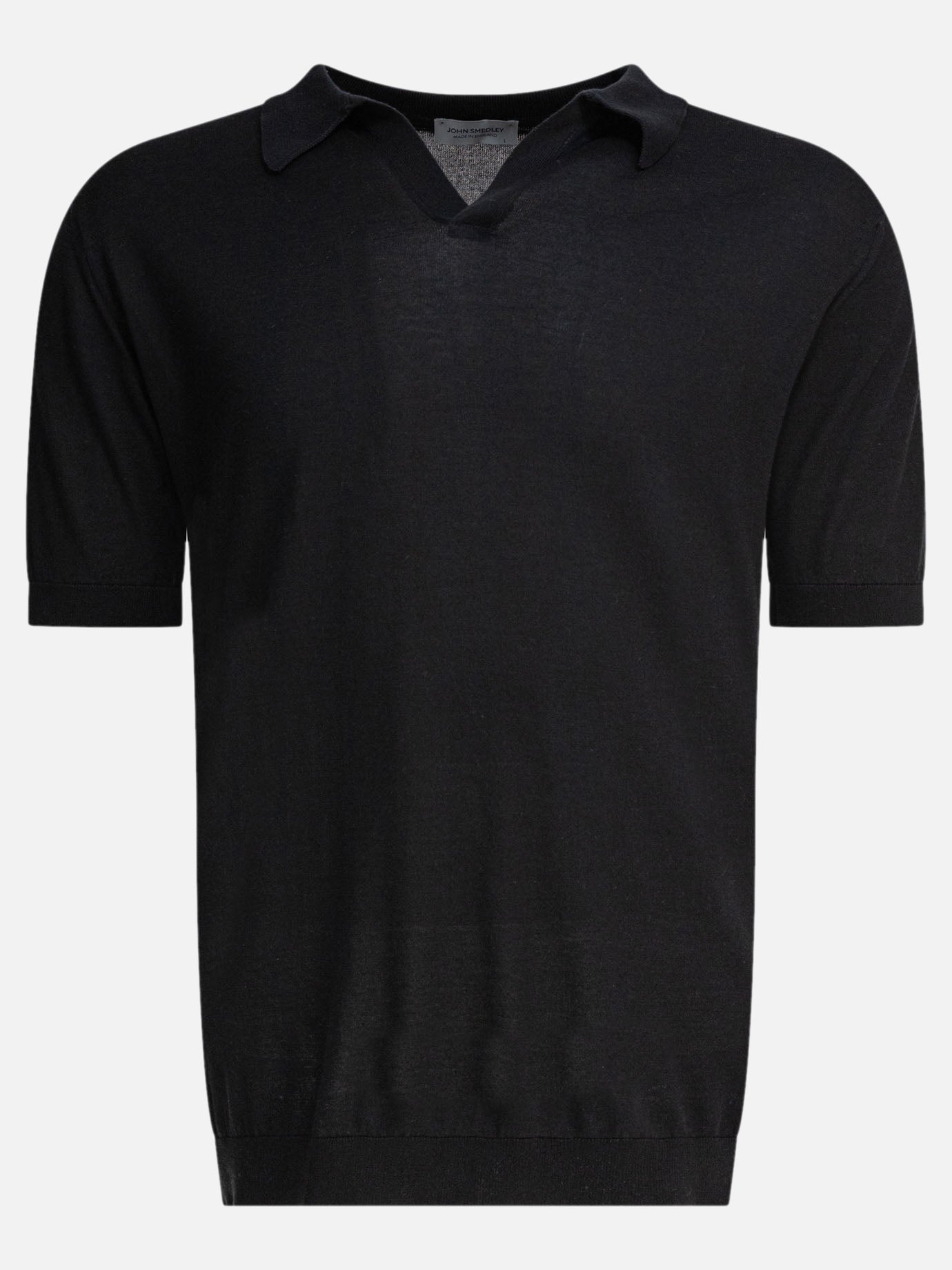Polo shirts without buttons Solid colour  Black - John Smedley Men | PDP | VIETTI Online Store | Zoom-Modal
