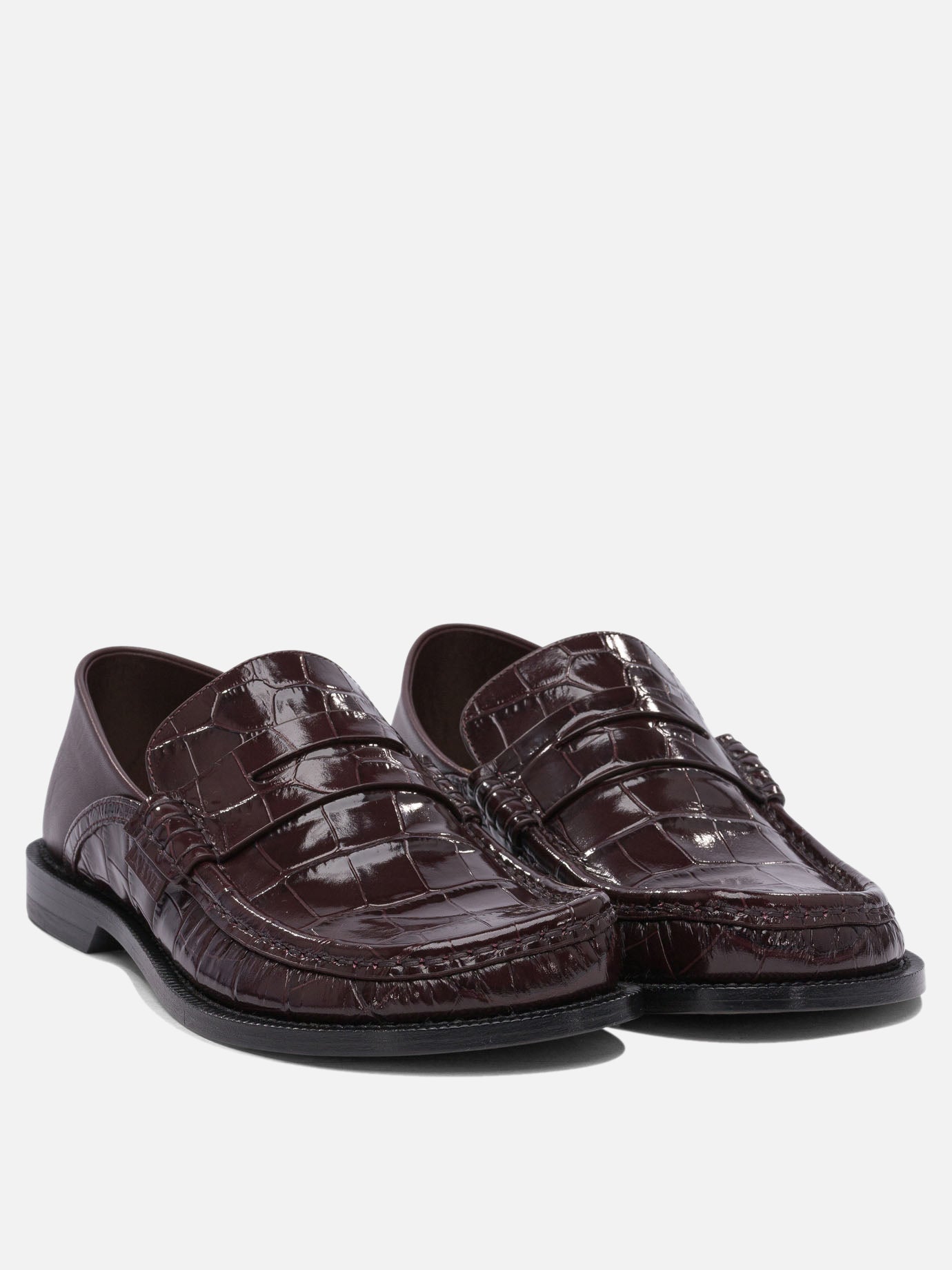 Loafers 100% leather - 90% leather 10% rubber  Bordeaux - Loewe Women | PDP | VIETTI Online Store | Zoom-Modal_2
