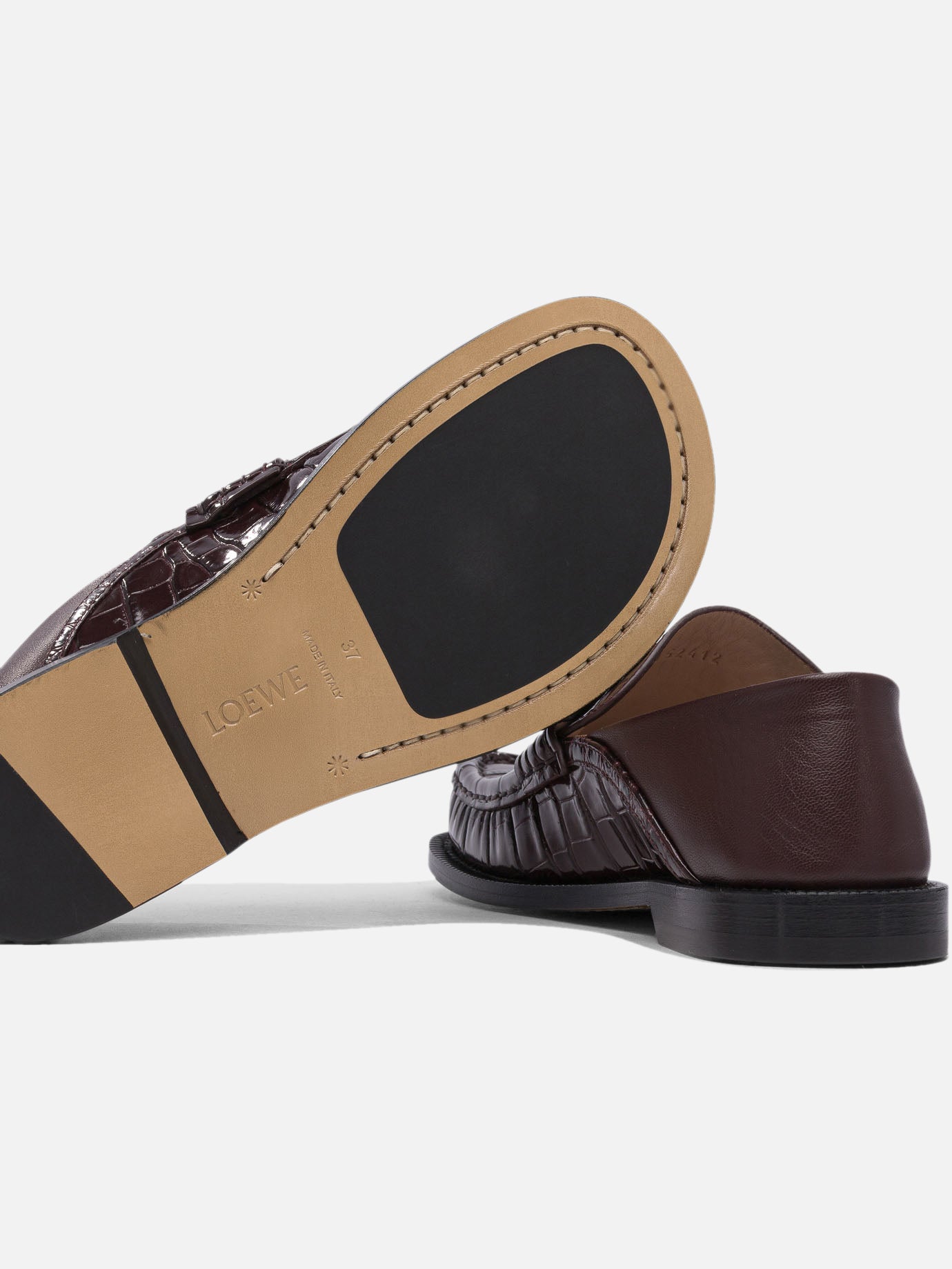 Loafers 100% leather - 90% leather 10% rubber  Bordeaux - Loewe Women | PDP | VIETTI Online Store | thumbnail_5
