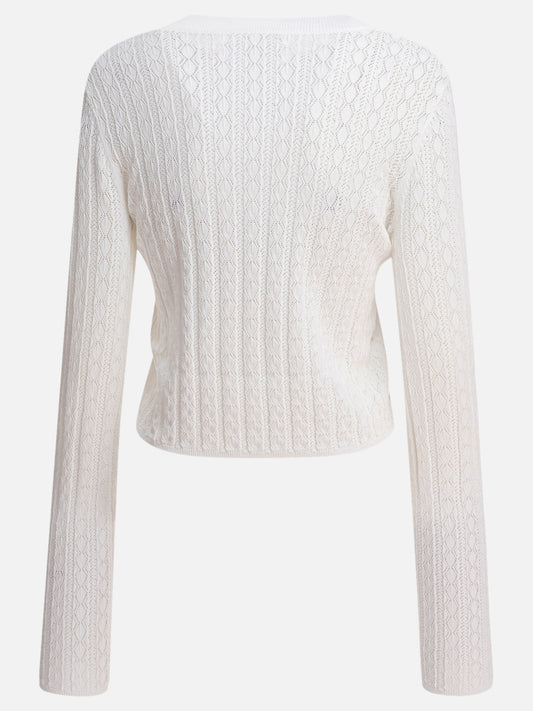 Crewneck sweaters Textured knit  White - Loulou Studio Women | PDP | VIETTI Online Store | 2
