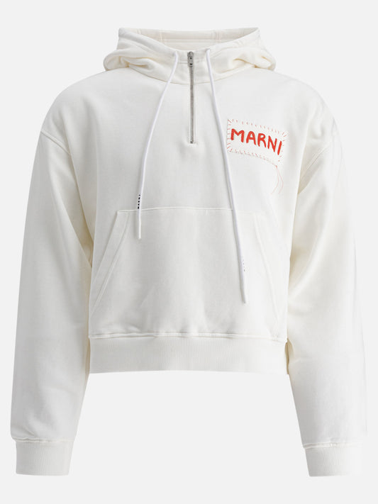 Marni Marni logo hoodie 18449438_48 White 1
