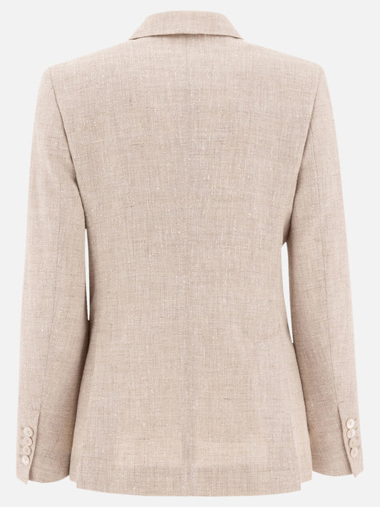 Max Mara Double-breasted blazer in frisé 13289072_42 Beige 2