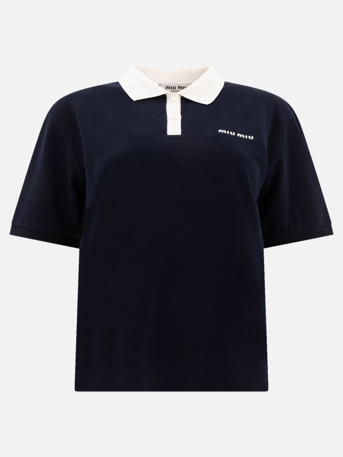 Polo shirts with buttons Logo  Blue - Miu Miu Women | PDP | VIETTI Online Store | thumbnail