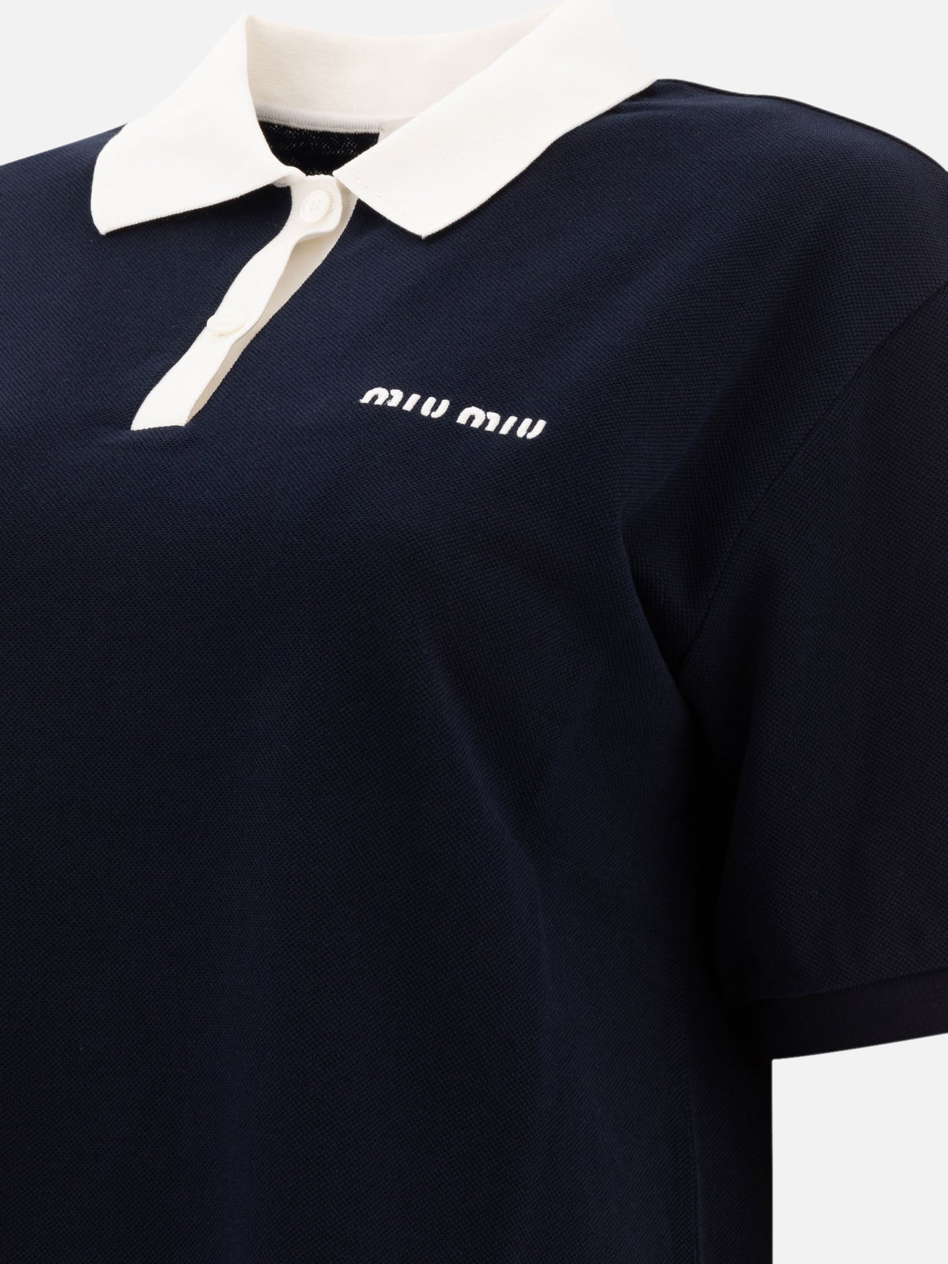 Polo shirts with buttons Logo  Blue - Miu Miu Women | PDP | VIETTI Online Store | Zoom-Modal_4
