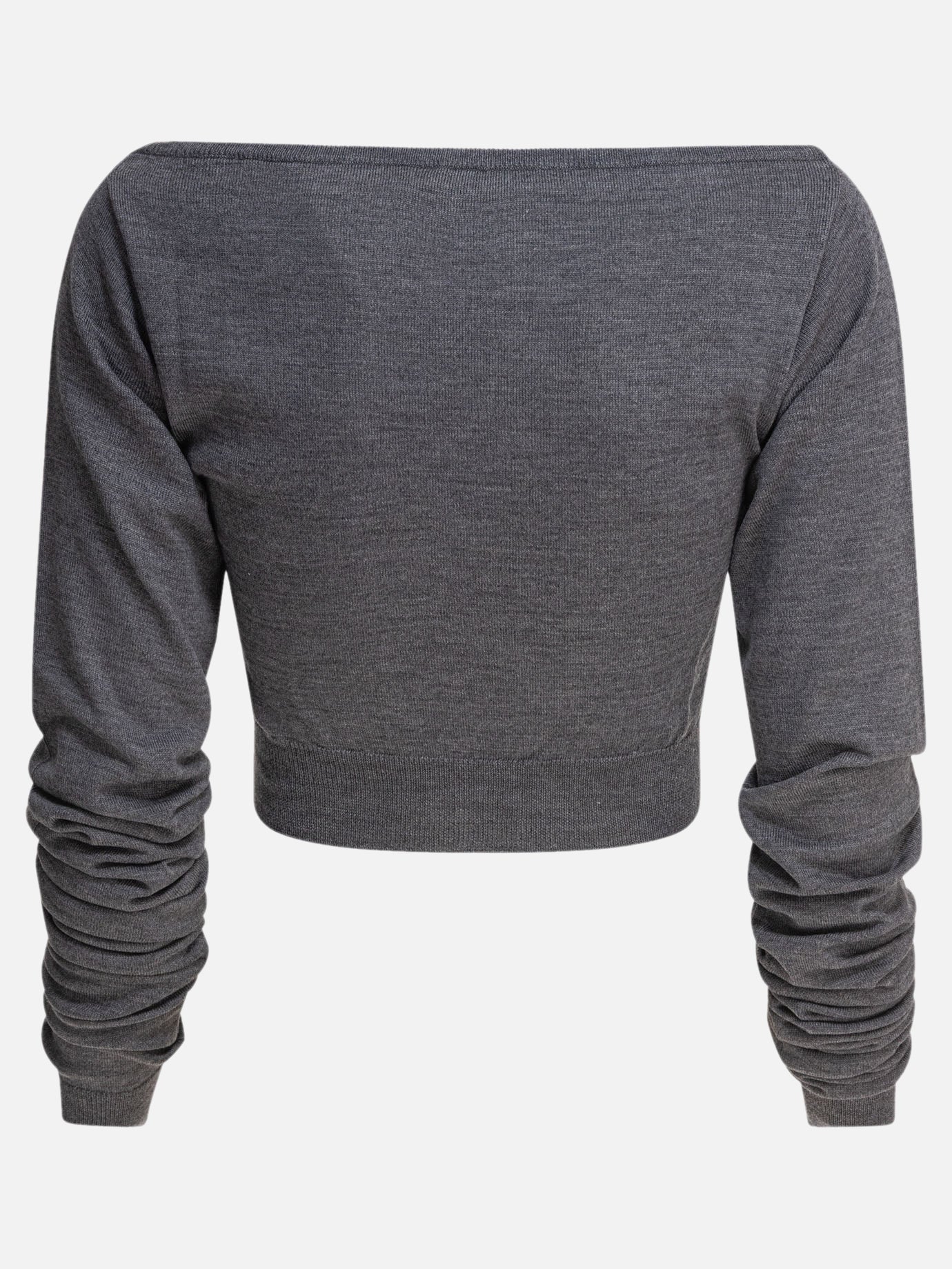 Miu Miu Cropped sweater 12348422_38 Grey thumbnail_2