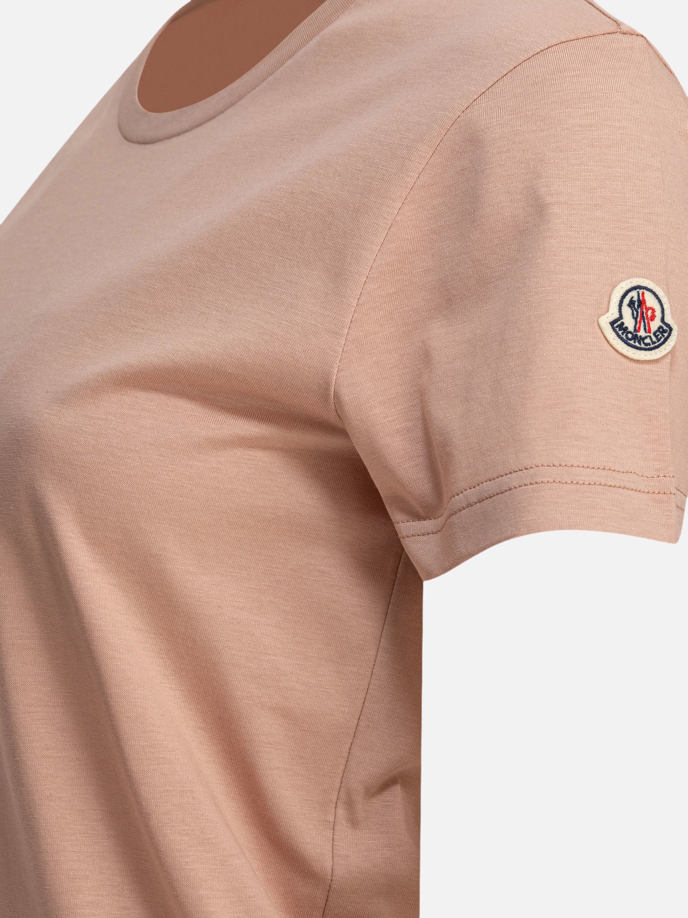 Moncler T-shirt with logo patch Pink
