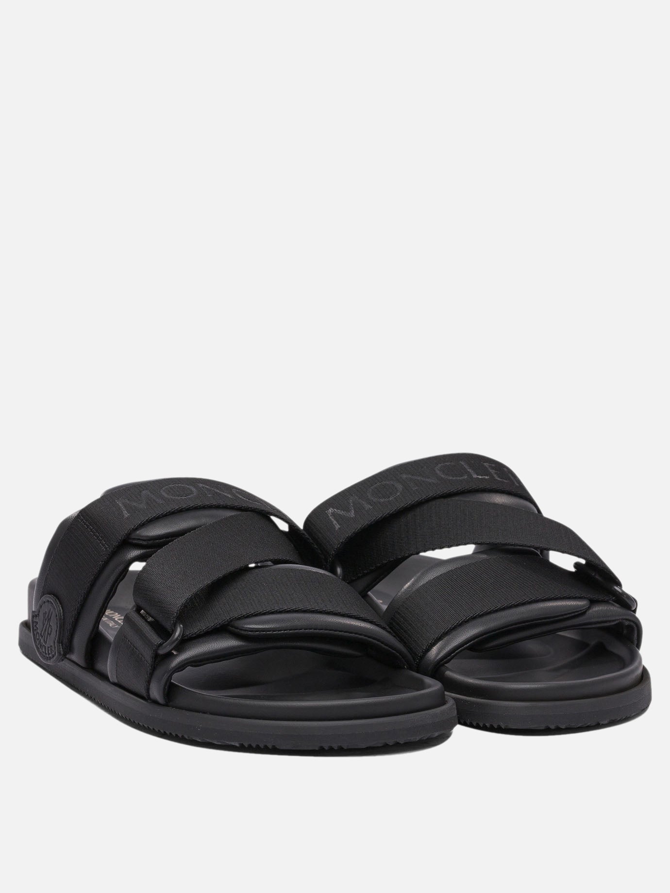 Flat sandals 100% leather - 100% elastodiene  Black - Moncler Women | PDP | VIETTI Online Store | Zoom-Modal_2

