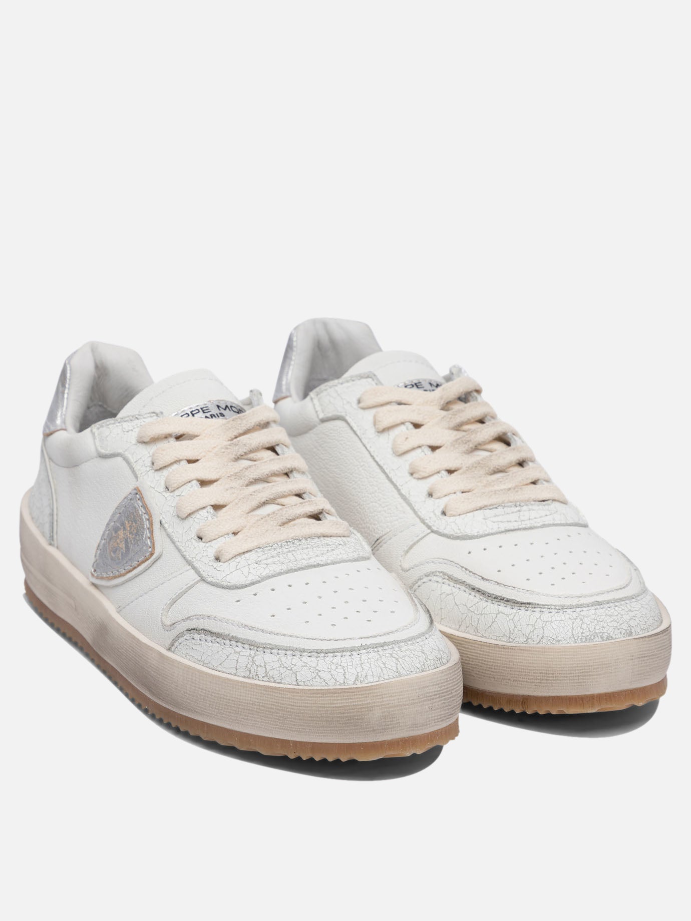 Low top sneakers 80% sheep leather 10% calf leather 10% goat leather - 100% poliurethane thermoplastic  White - Philippe Model Paris Women | PDP | VIETTI Online Store | thumbnail_2