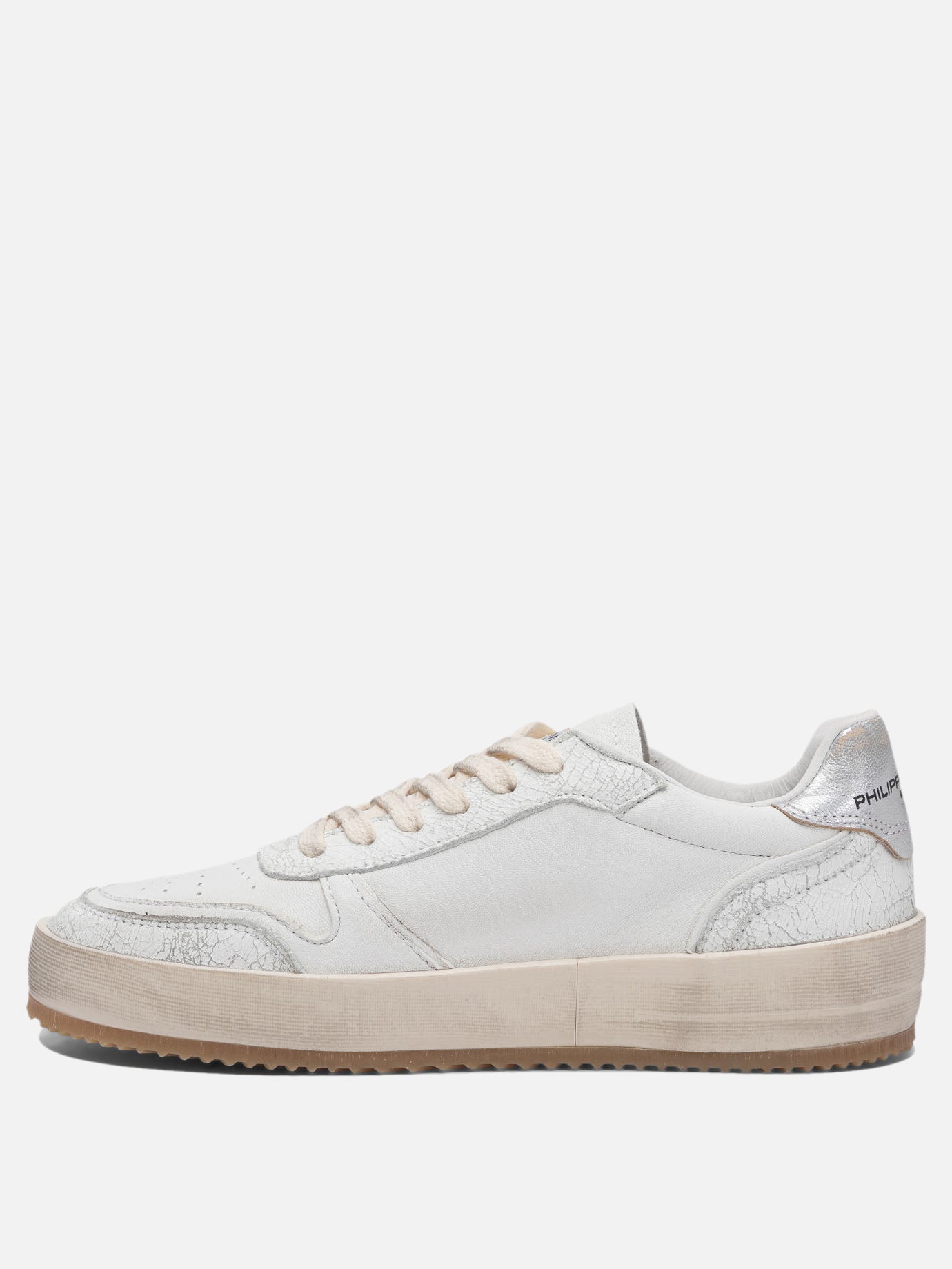 Low top sneakers 80% sheep leather 10% calf leather 10% goat leather - 100% poliurethane thermoplastic  White - Philippe Model Paris Women | PDP | VIETTI Online Store | thumbnail_3
