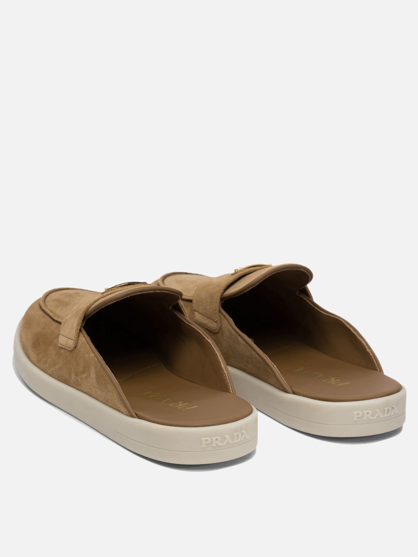 Prada Suede leather sabots 12436292_36 Brown thumbnail_4
