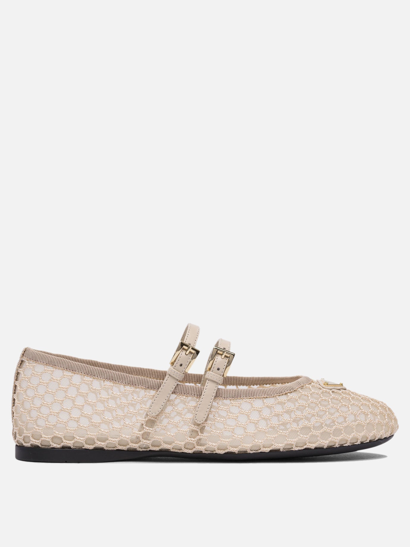 Prada Mesh fabric ballet flats 13564112_37 Pink thumbnail_1