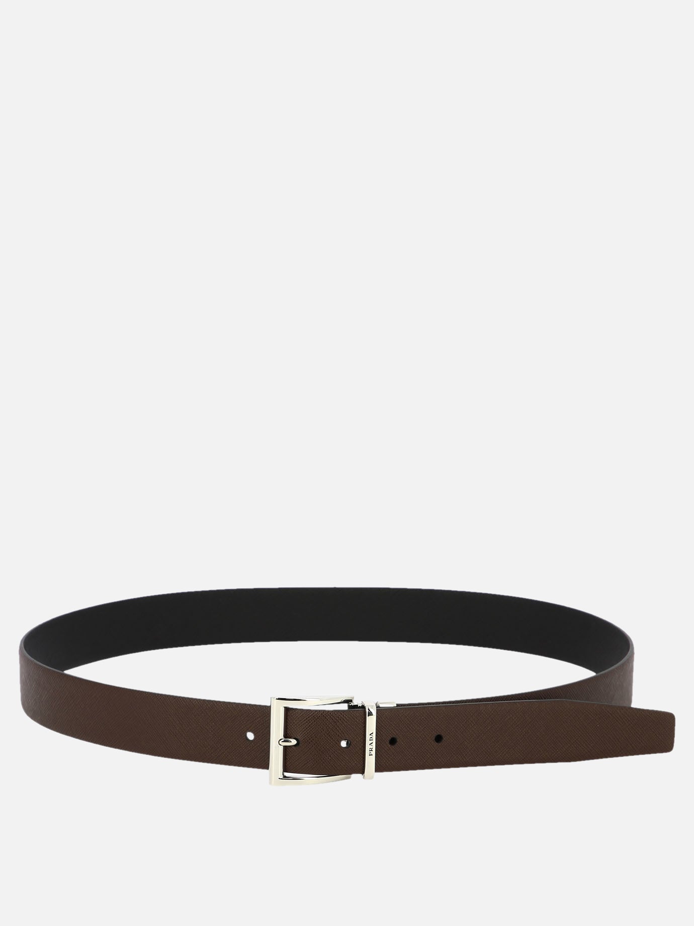 Reversible belt in Saffiano leather