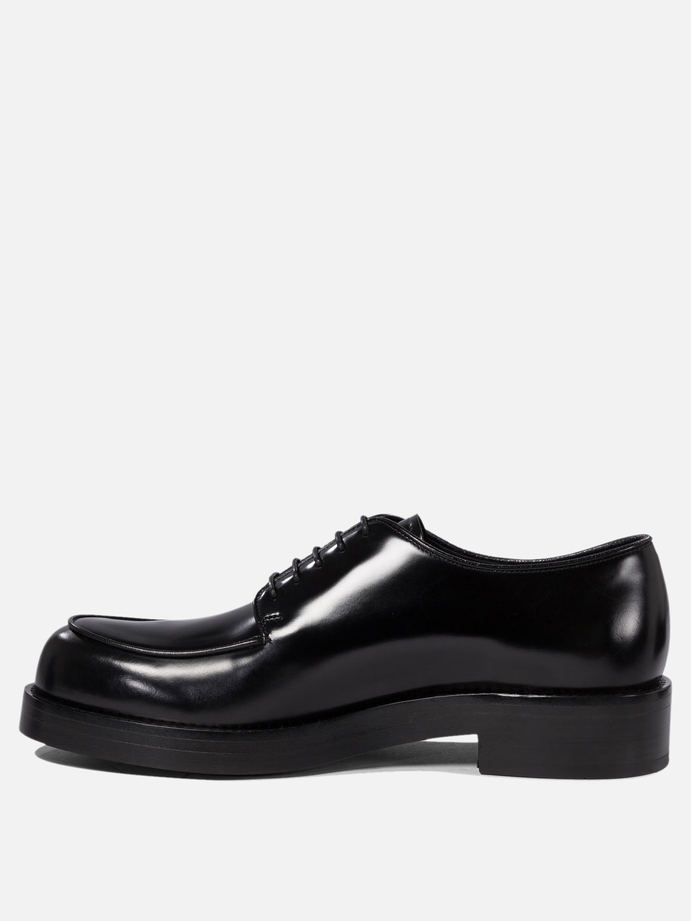 Prada Brushed leather lace-up shoes 18019448_6 Black thumbnail_3