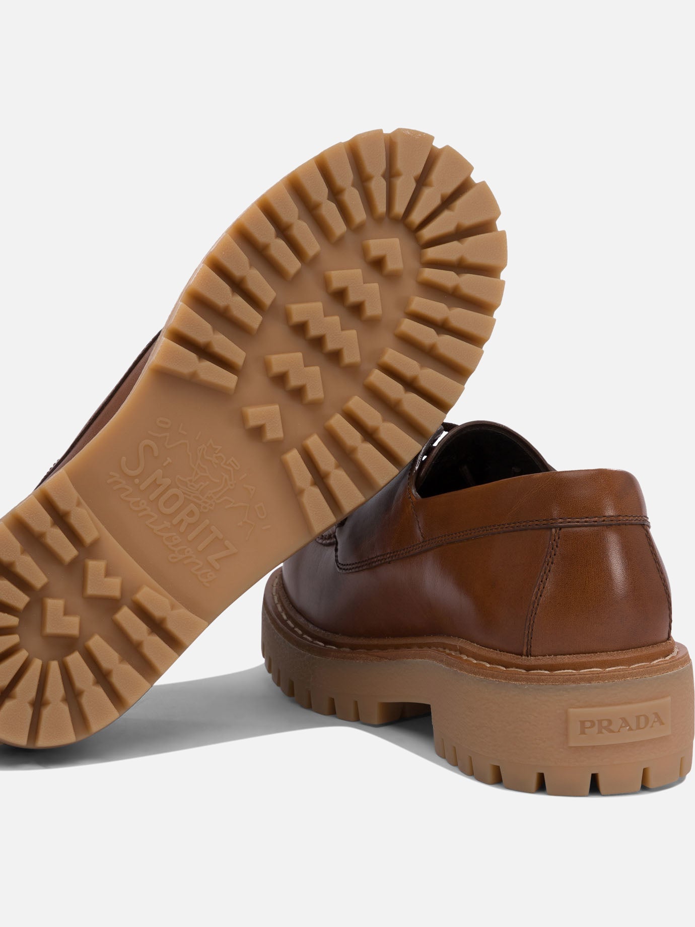Loafers 100% calf leather - 100% rubber  Brown - Prada Men | PDP | VIETTI Online Store | thumbnail_5