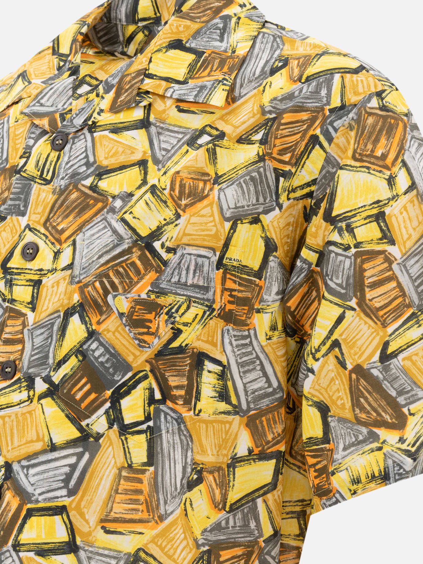 Prada Short-sleeved cotton shirt 14807366_S Yellow thumbnail_4