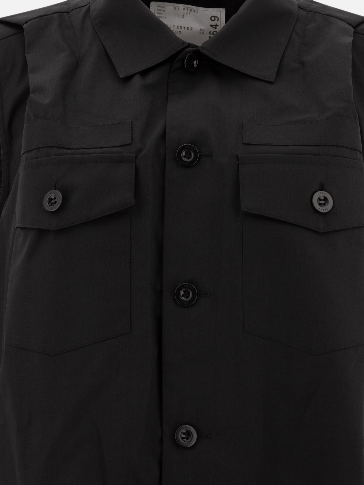 Sacai Shirt dress 11126571_1 Black thumbnail_3