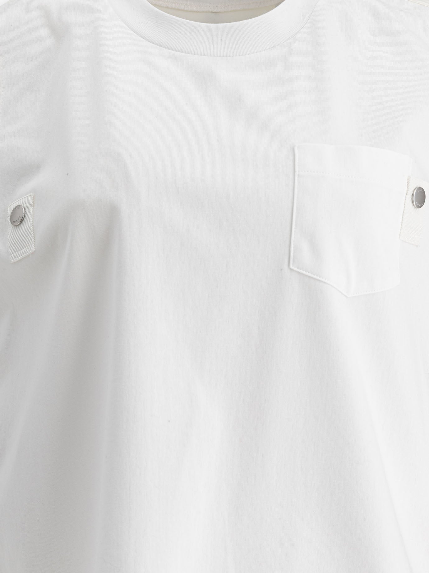 Sacai Cotton jersey and nylon twill tank top White
