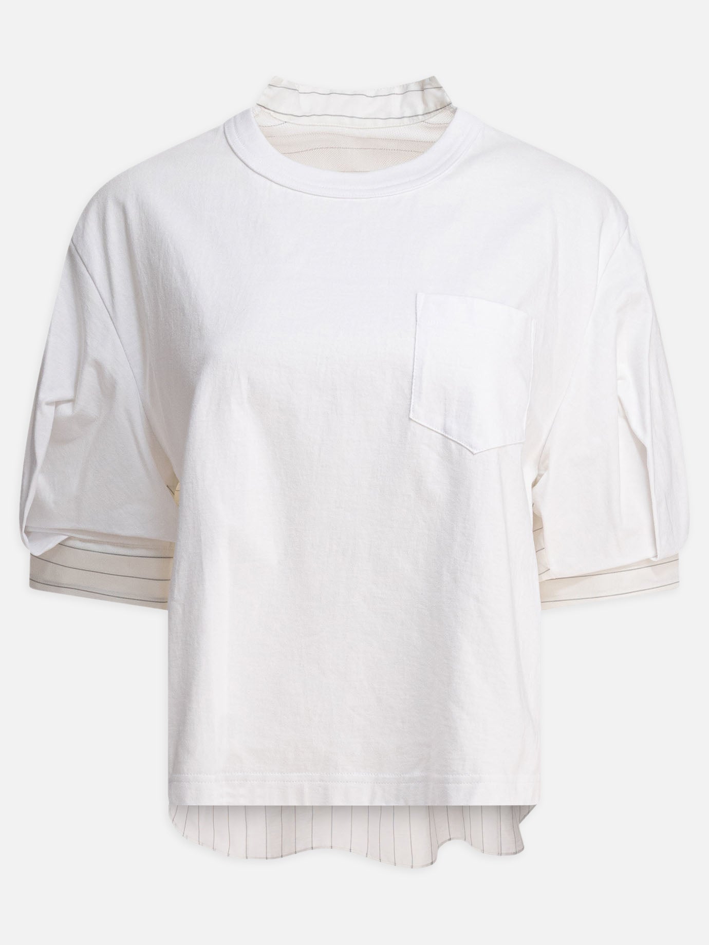Sacai Spun organza and cotton jersey t-shirt 12213542_3 White thumbnail_1