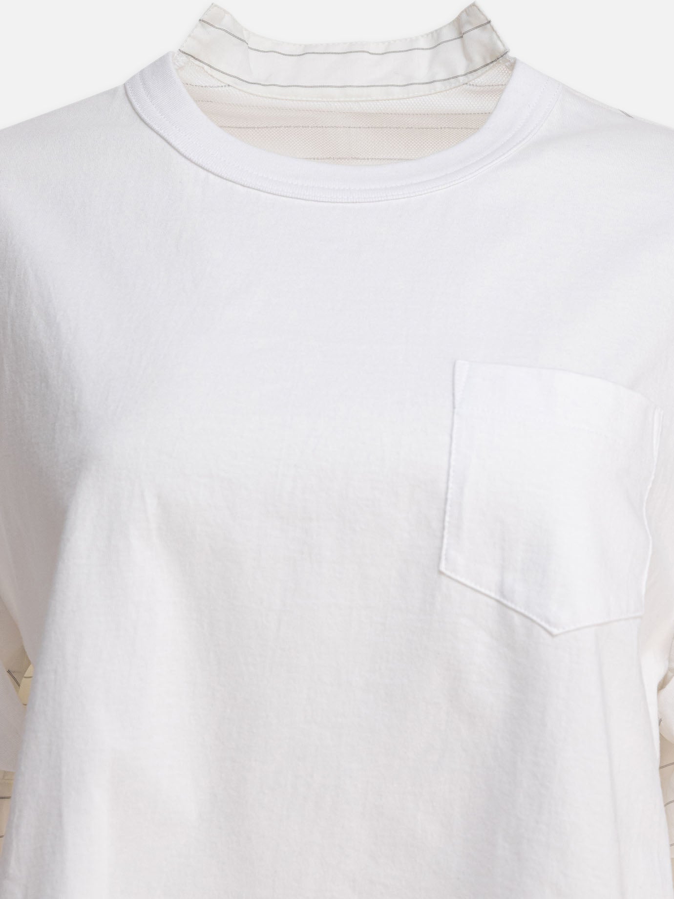 Sacai Spun organza and cotton jersey t-shirt 12213542_3 White thumbnail_3