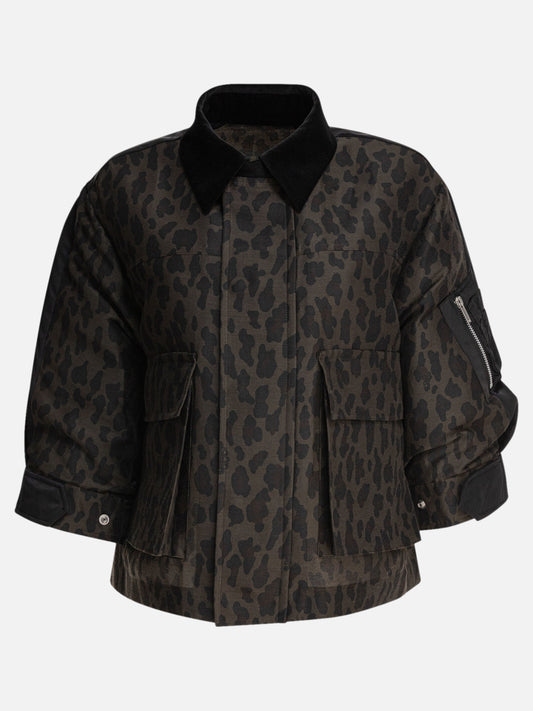 Quilted & Utility Jackets Animal print  Black - Sacai Women | PLP | VIETTI Online Store 
